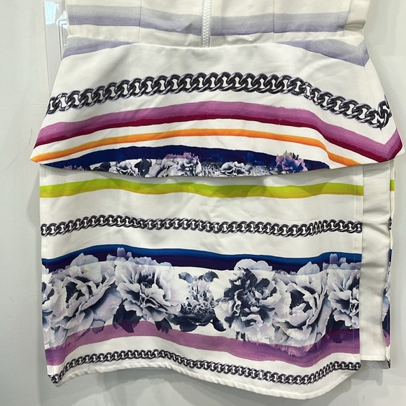 Camilla and Marc Juniper Printed Silk Cotton White Striped Floral Zipper Dress 6 - Picture 7 of 16